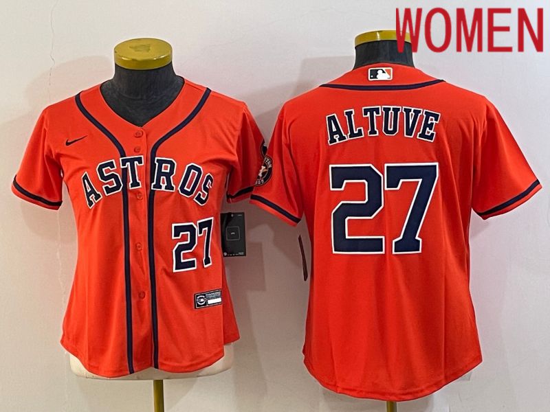 Women Houston Astros #27 Altuve Orange Game Nike 2022 MLB Jersey